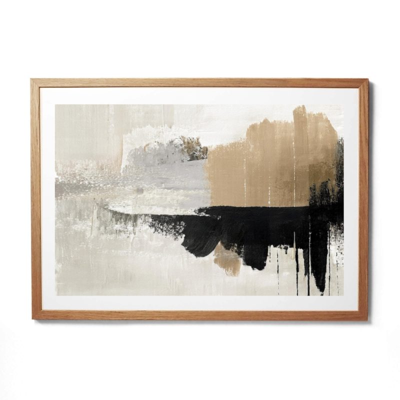 0208 Beige Black Grey White Abstract 1