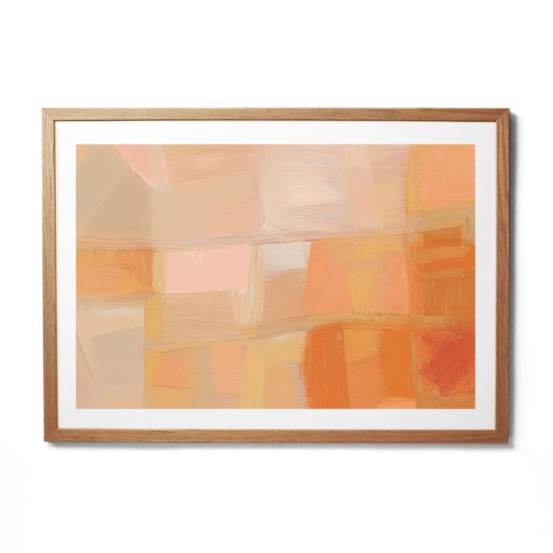 0213 Terracotta and Cream Abstract Squares