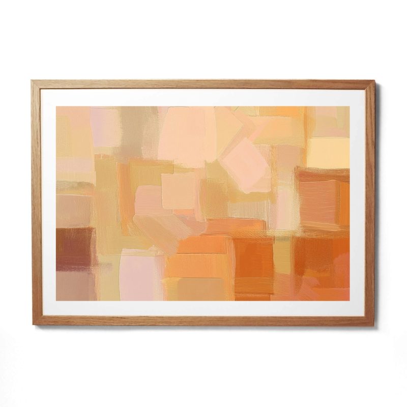 0214 Peaches and Cream Abstract Squares