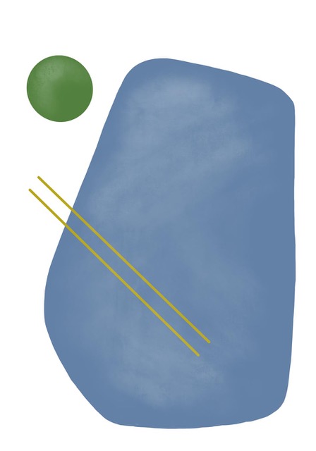Blue & Green Organic Shapes Abstract