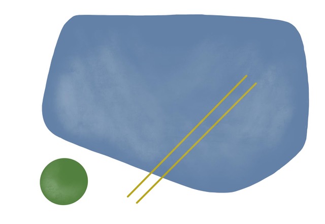 Blue & Green Organic Shapes Abstract