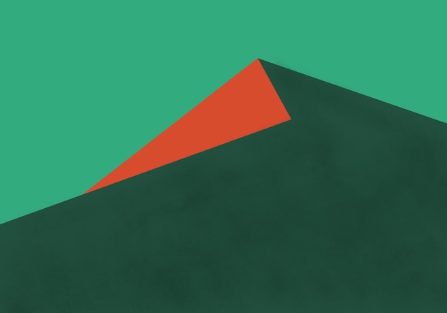 Green & Orange Geo Mountain Abstract