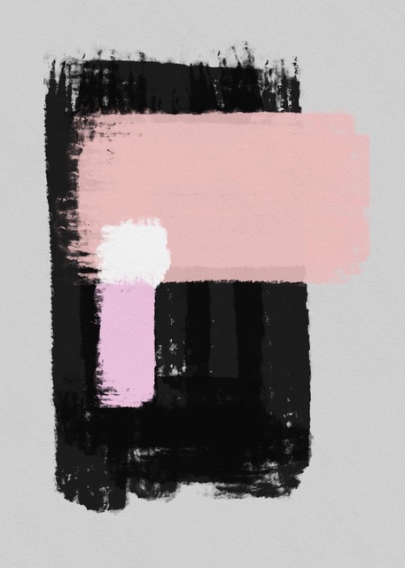 Black, Pink & White Abstract