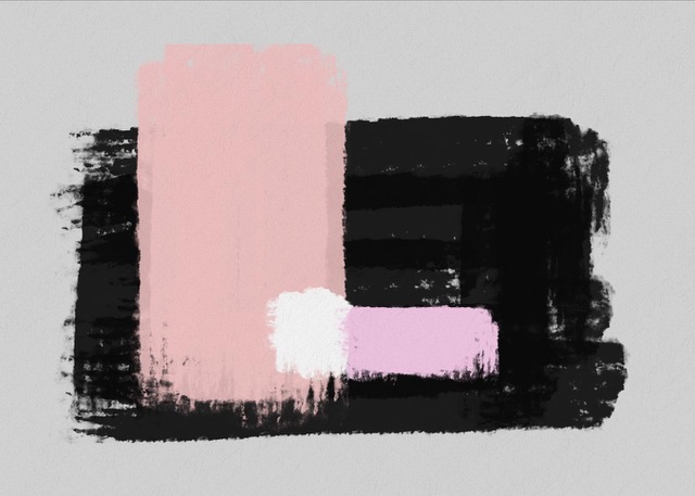 Black, Pink & White Abstract