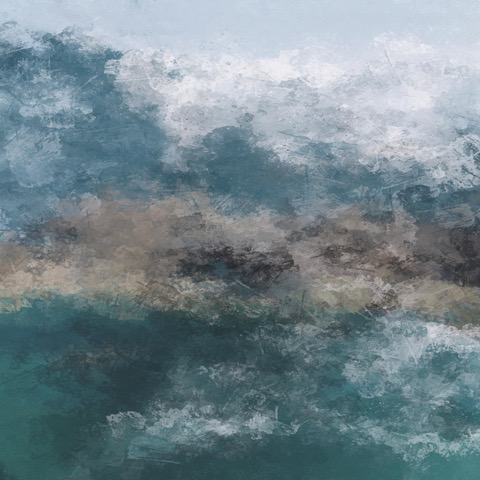 Blue, Clouds and Sea Abstract