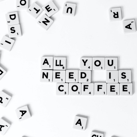 B&W Scrabble Coffee